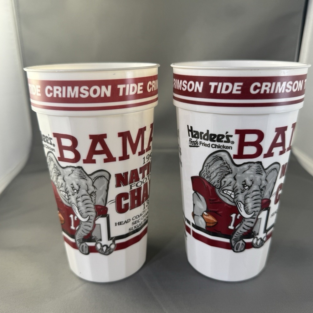 Vintage 1993 Hardee's Alabama Crimson Tide National Football Championship Cups 2